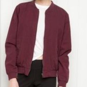 Brandy Melville burgundy bomber jacket.